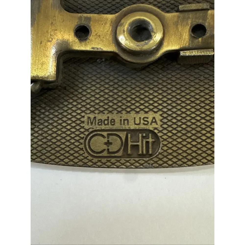Vintage Sabine Mine Coal Mining Safety Award Belt Buckle SMC Texas Brass Tone